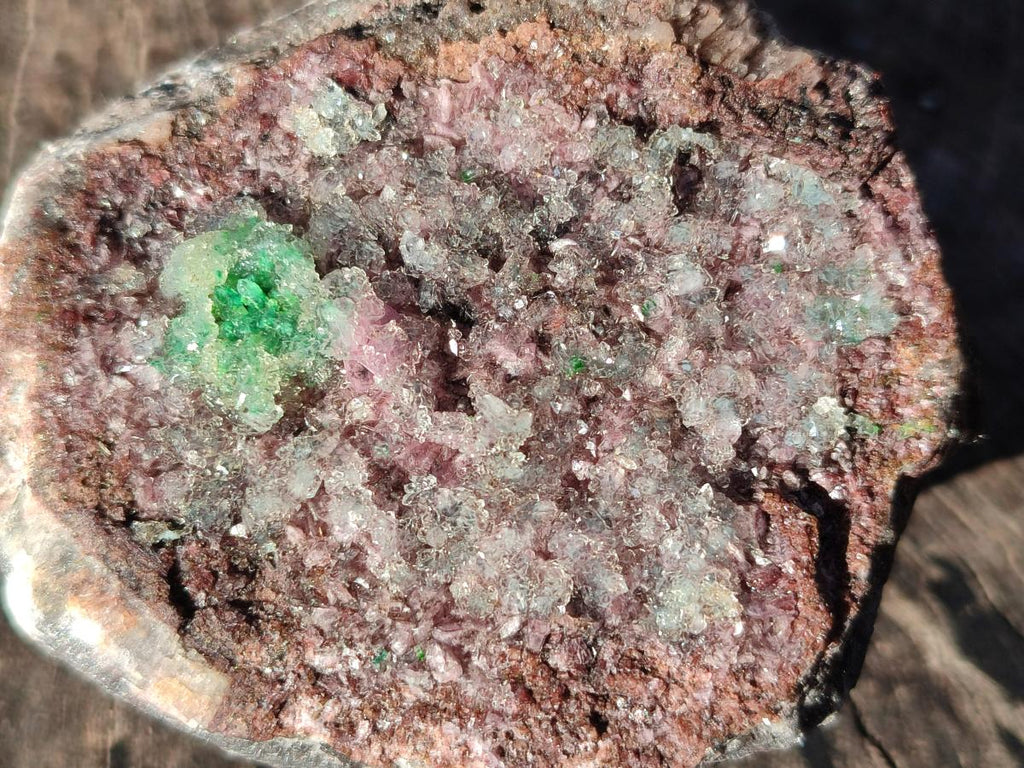 Natural Drusy Salrose Cobaltoan Dolomite with Malachite x 6 From Kakanda, Congo - Toprock Gemstones and Minerals 