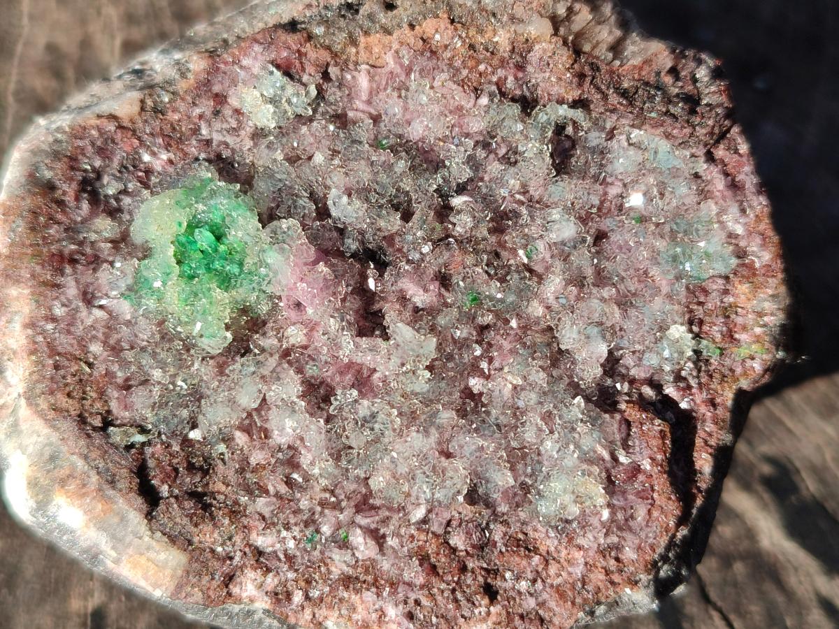 Natural Drusy Salrose Cobaltoan Dolomite with Malachite x 6 From Kakanda, Congo - Toprock Gemstones and Minerals 