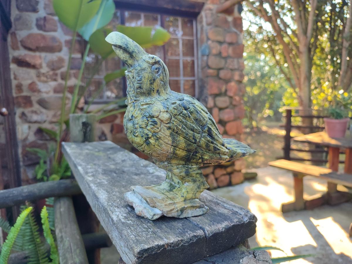 Hand Made Leopard Stone Raven Carving x 1 From Nyanga, Zimbabwe - Toprock Gemstones and Minerals 