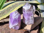 Polished Chevron Amethyst Crystals x 2 From Madagascar - Toprock Gemstones and Minerals 