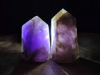 Polished Chevron Amethyst Crystals x 2 From Madagascar - Toprock Gemstones and Minerals 