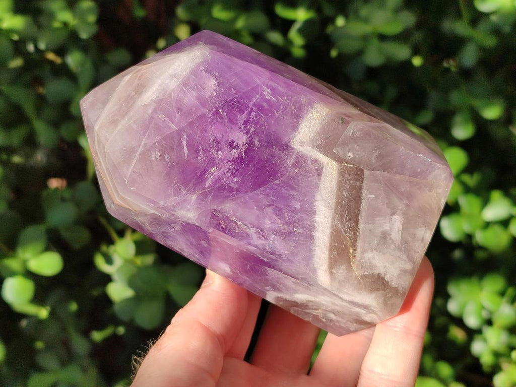 Polished Chevron Amethyst Crystals x 2 From Madagascar - Toprock Gemstones and Minerals 