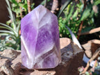 Polished Chevron Amethyst Crystals x 2 From Madagascar - Toprock Gemstones and Minerals 