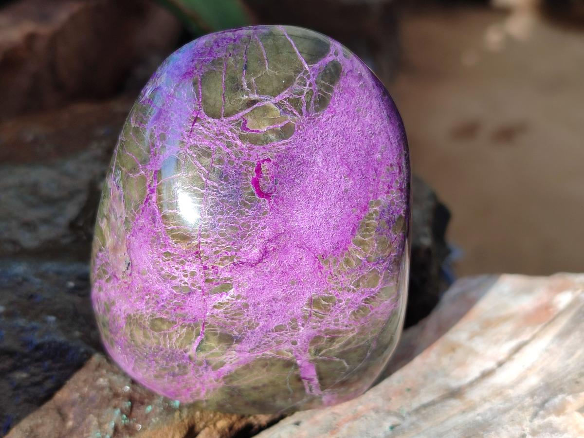Polished Stichtite Standing Display Free Forms x 4 From Barberton, South Africa - Toprock Gemstones and Minerals 