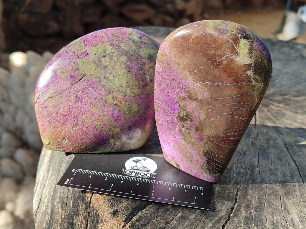Polished Stichtite Standing Display Free Forms x 4 From Barberton, South Africa - Toprock Gemstones and Minerals 