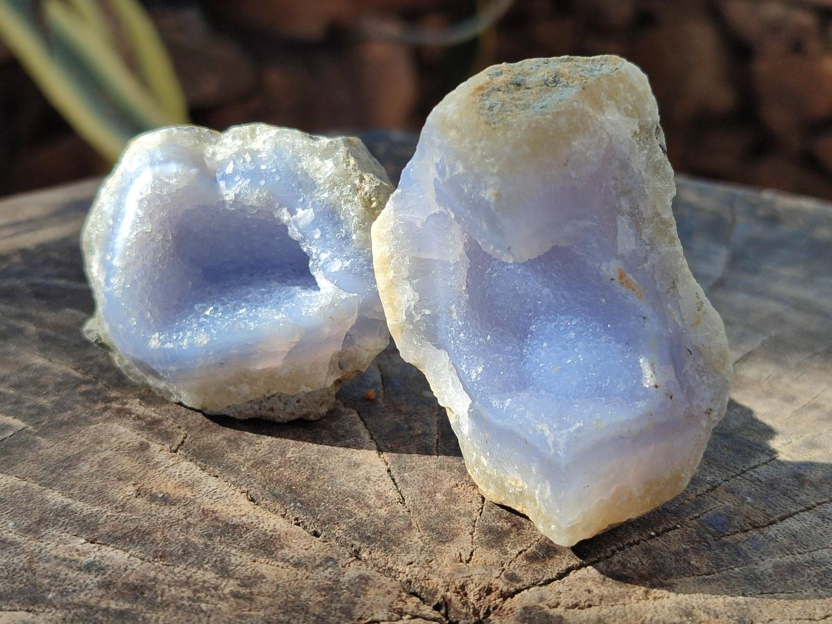 Natural Blue Lace Agate Geode Specimens x 35 From Nsanje, Malawi - Toprock Gemstones and Minerals 