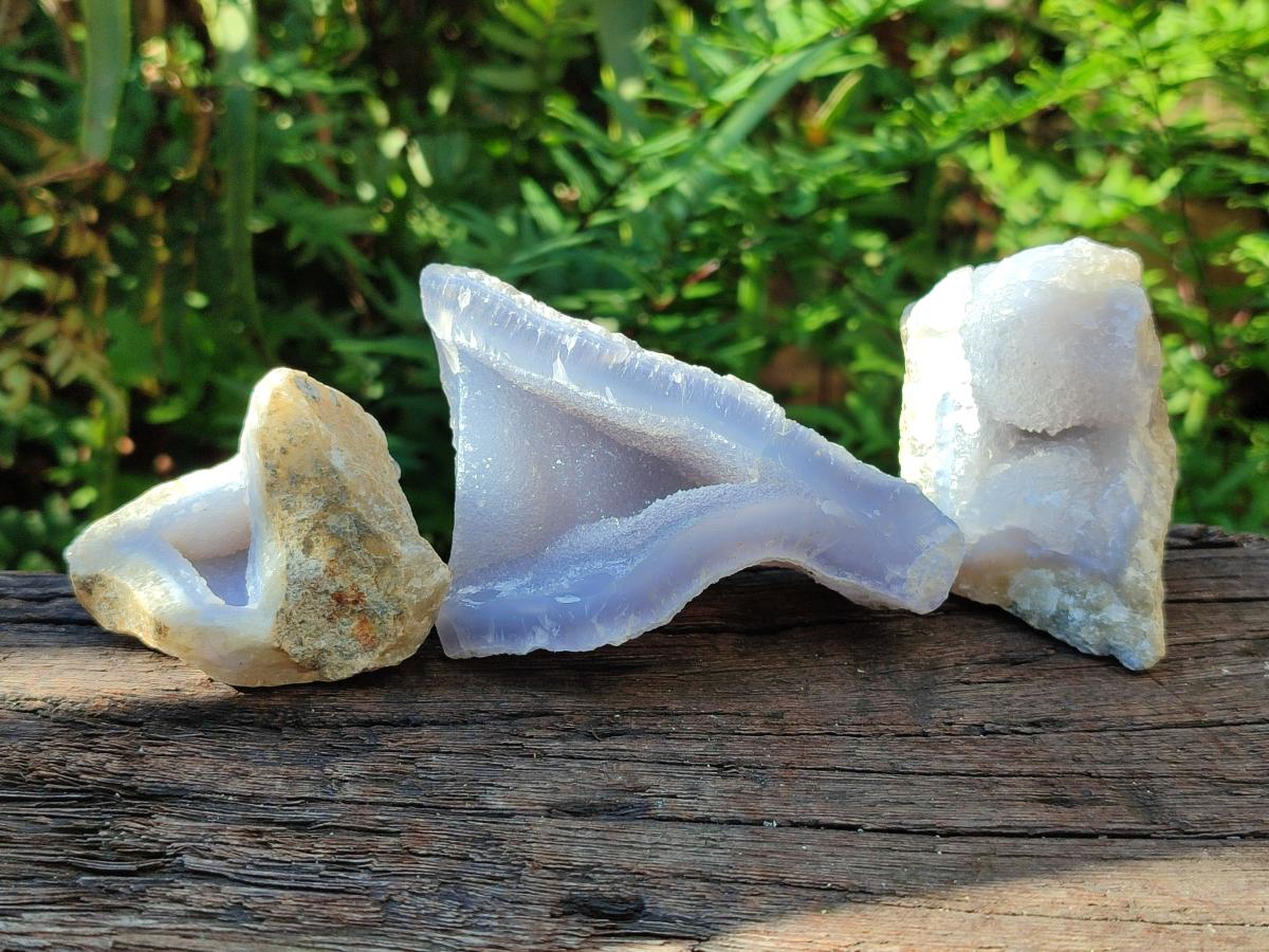 Natural Blue Lace Agate Geode Specimens x 35 From Nsanje, Malawi - Toprock Gemstones and Minerals 