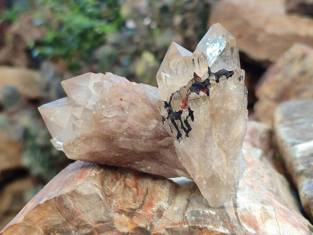 Natural Smokey Cascading Phantom Quartz Clusters x 18 From Luena, Congo - Toprock Gemstones and Minerals 