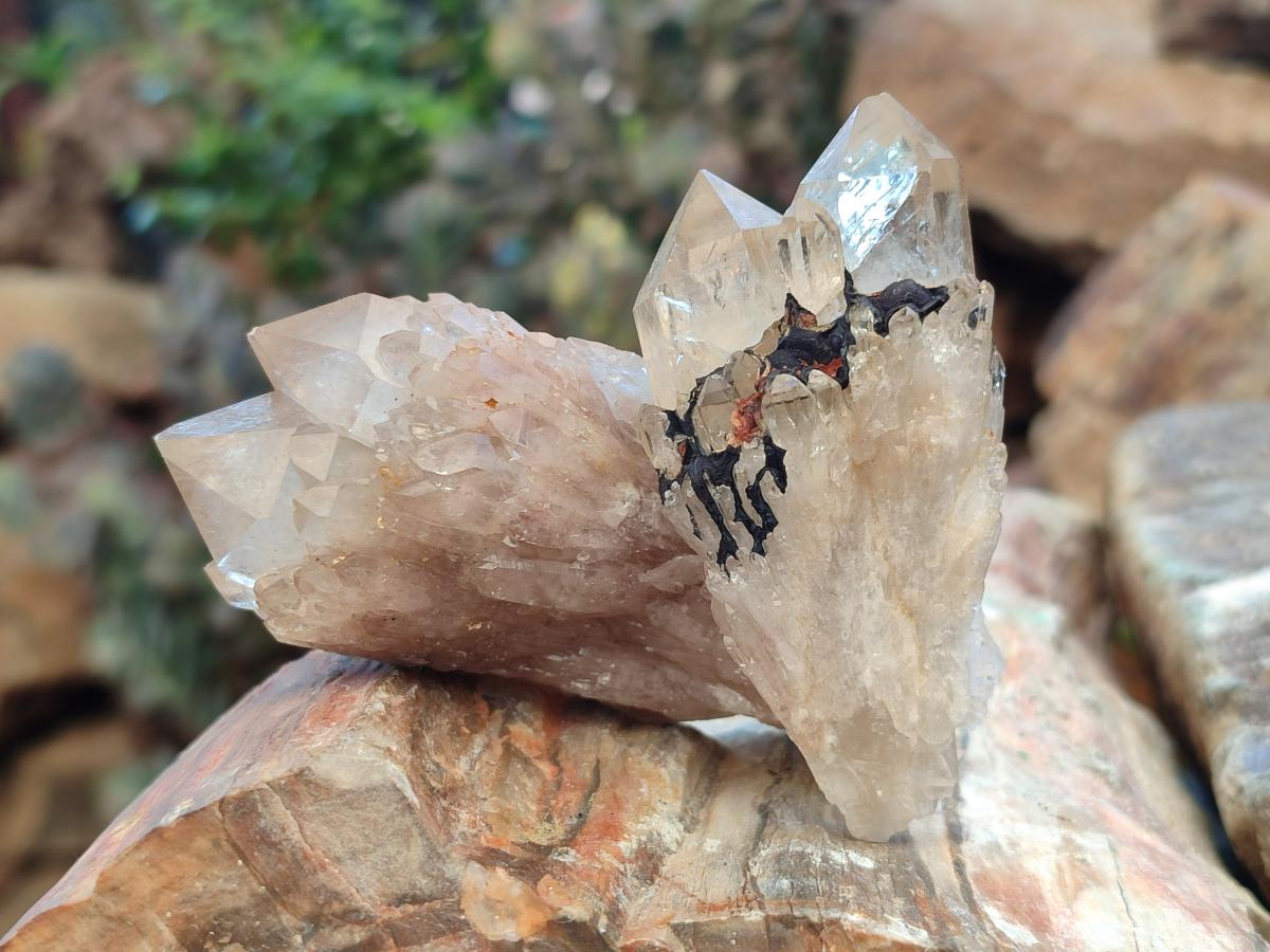 Natural Smokey Cascading Phantom Quartz Clusters x 18 From Luena, Congo - Toprock Gemstones and Minerals 