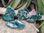 Polished On One Side Mtorolite Chrysoprase Plates x 4 From Mutorashanga, Zimbabwe - Toprock Gemstones and Minerals 