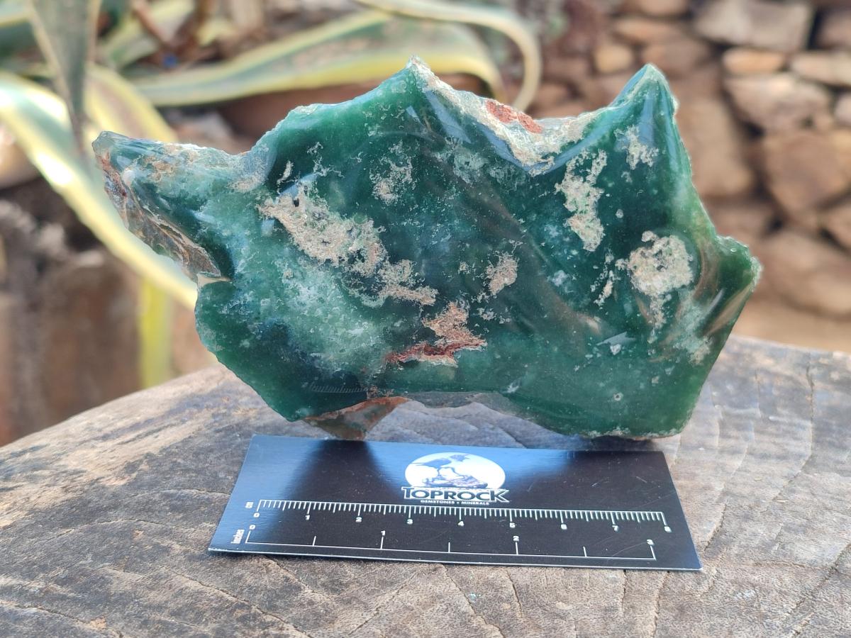 Polished On One Side Mtorolite Chrysoprase Plates x 4 From Mutorashanga, Zimbabwe - Toprock Gemstones and Minerals 