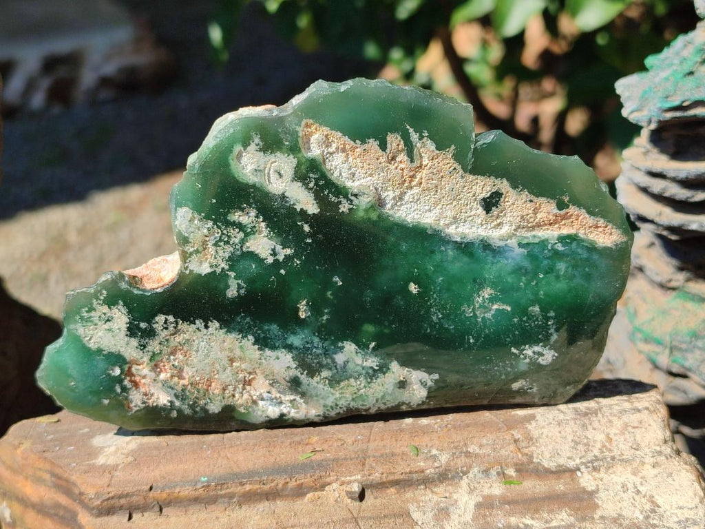 Polished On One Side Mtorolite Chrysoprase Plates x 4 From Mutorashanga, Zimbabwe - Toprock Gemstones and Minerals 