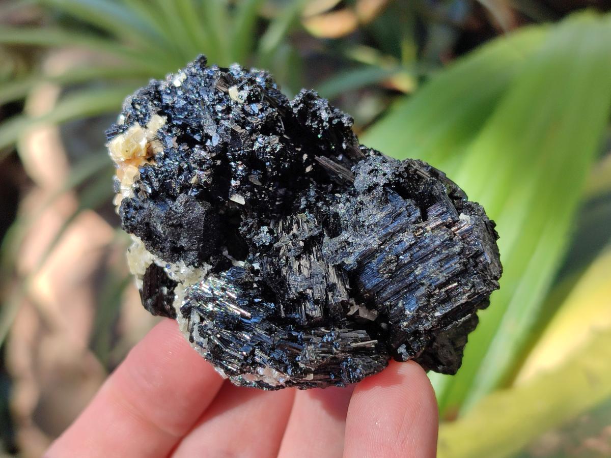 Natural Schorl Black Tourmaline with Feldspar Specimens x 6 From Erongo, Namibia - Toprock Gemstones and Minerals 