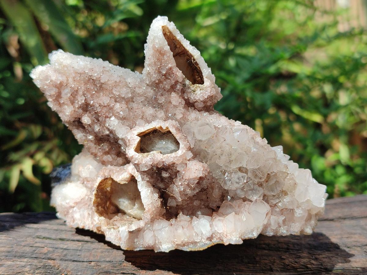 Natural Drusy Cabinet Lesotho Quartz and Calcite Cluster Specimens x 2 From Albert's Mountain, Lesotho - Toprock Gemstones and Minerals 