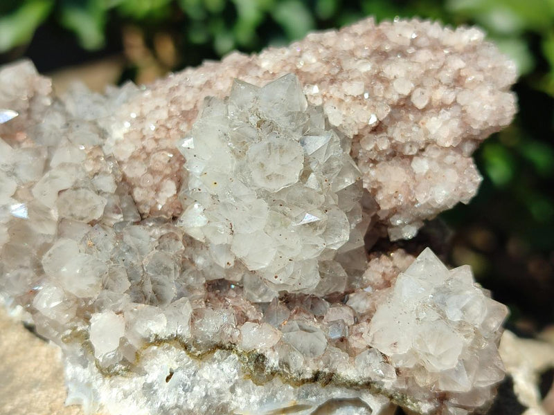 Natural Drusy Cabinet Lesotho Quartz and Calcite Cluster Specimens x 2 From Albert's Mountain, Lesotho - Toprock Gemstones and Minerals 