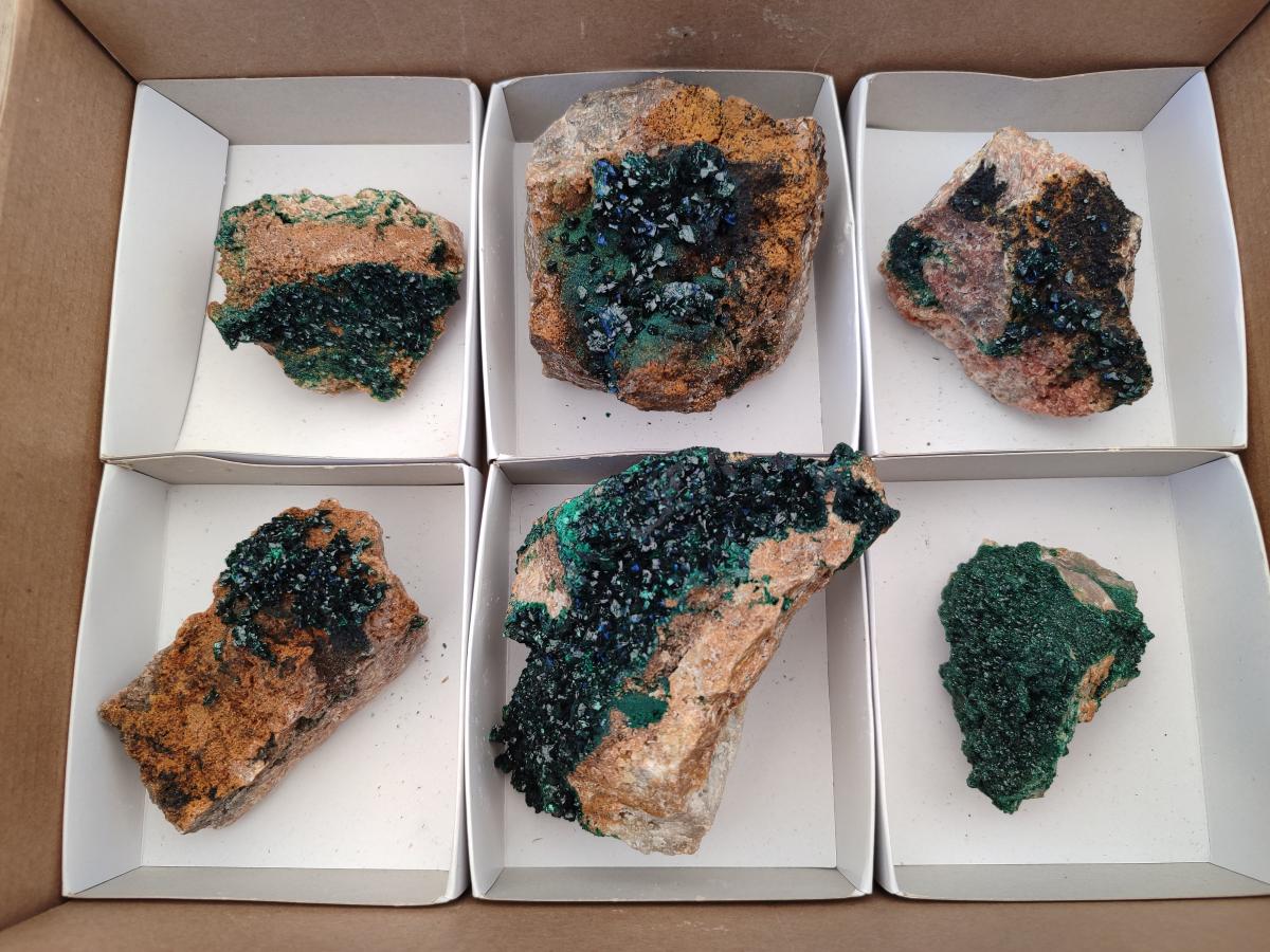 Natural Rare Crystalline Malachite Specimens x 6 From Tenke Fungurume, Congo - Toprock Gemstones and Minerals 