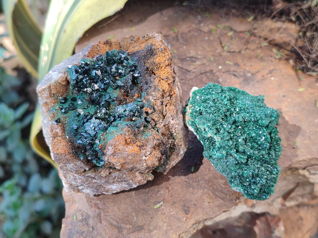 Natural Rare Crystalline Malachite Specimens x 6 From Tenke Fungurume, Congo - Toprock Gemstones and Minerals 