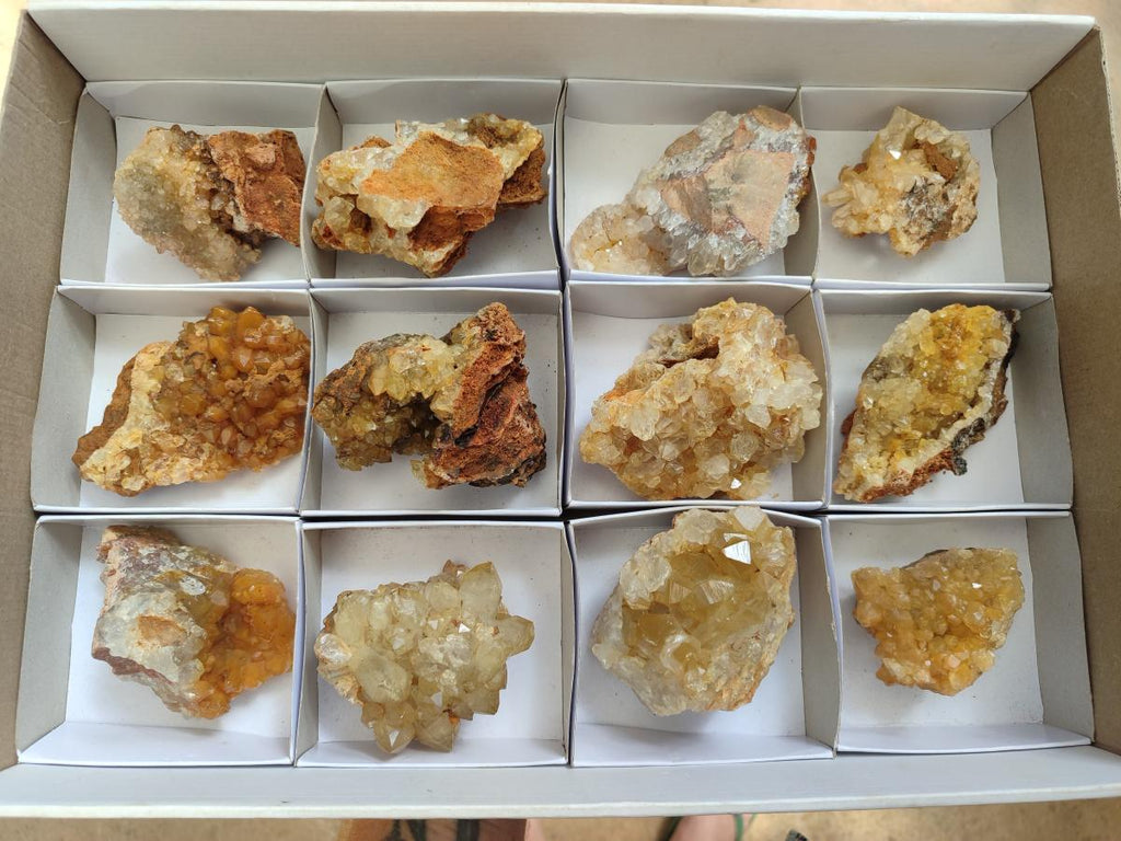 Natural Limonite Quartz Clusters x 12 From Solwezi, Zambia - Toprock Gemstones and Minerals 