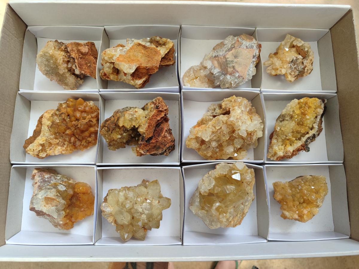 Natural Limonite Quartz Clusters x 12 From Solwezi, Zambia - Toprock Gemstones and Minerals 