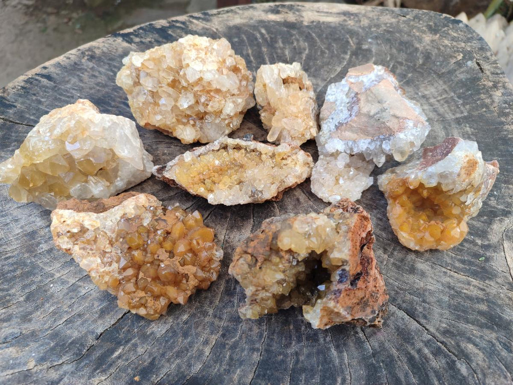 Natural Limonite Quartz Clusters x 12 From Solwezi, Zambia - Toprock Gemstones and Minerals 