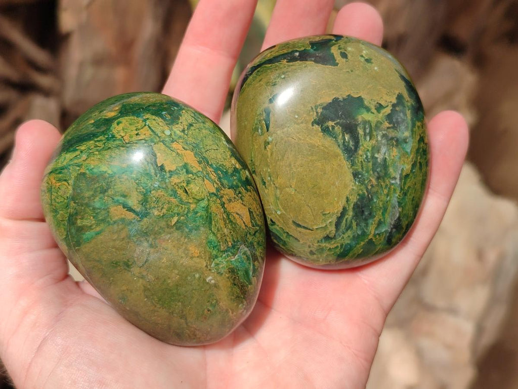 Polished Chrome Verdite Gemstone Free Forms x 12 From Zimbabwe - Toprock Gemstones and Minerals 