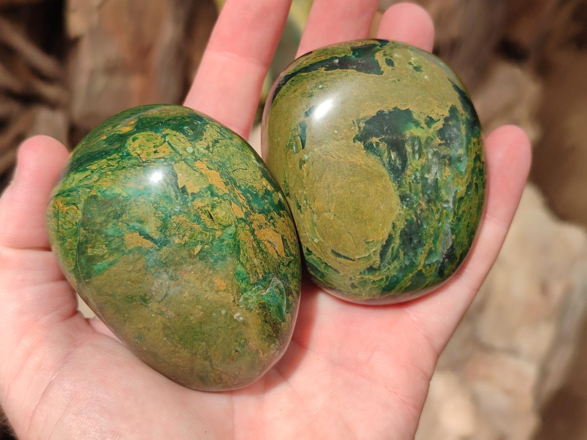 Polished Chrome Verdite Gemstone Free Forms x 12 From Zimbabwe - Toprock Gemstones and Minerals 