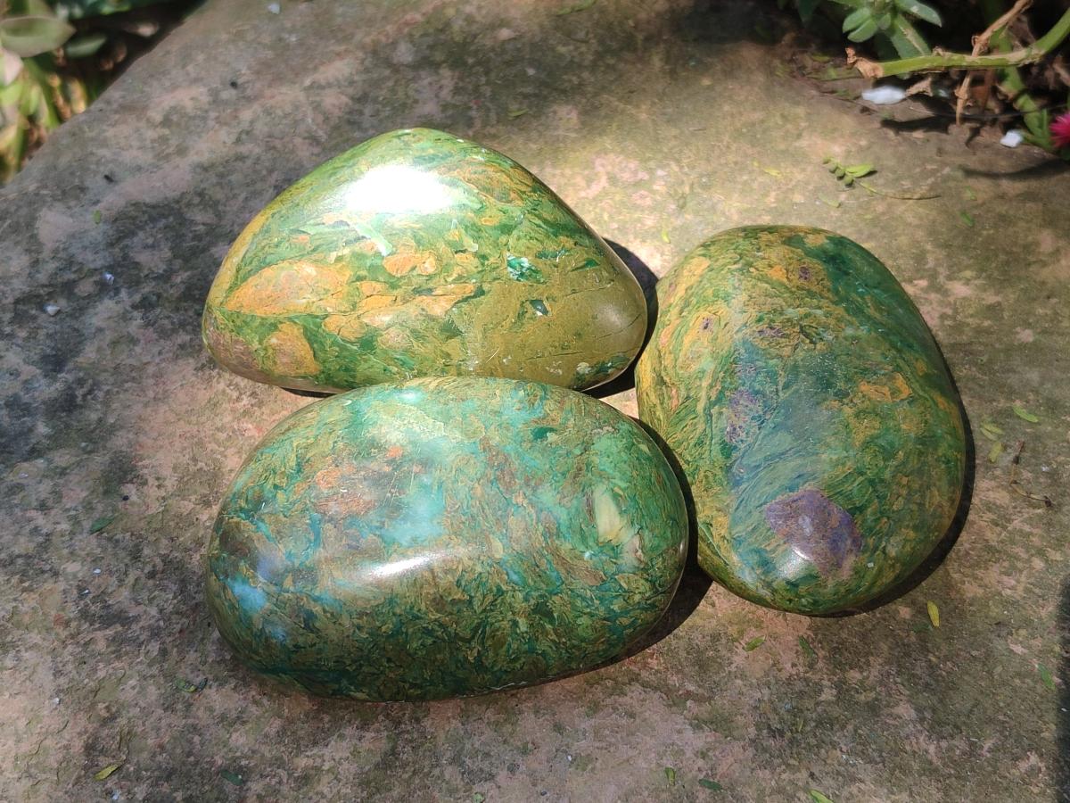 Polished Chrome Verdite Gemstone Free Forms x 12 From Zimbabwe - Toprock Gemstones and Minerals 