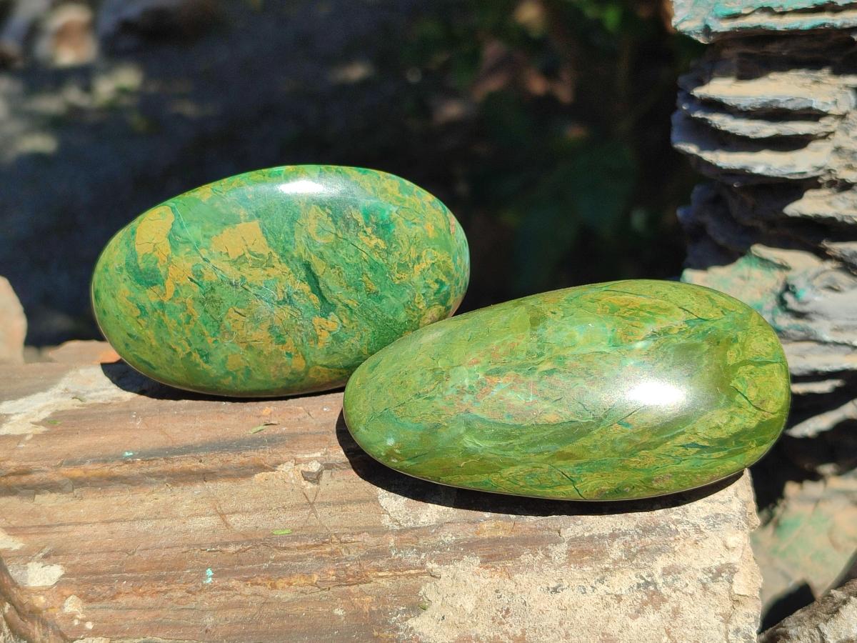 Polished Chrome Verdite Gemstone Free Forms x 12 From Zimbabwe - Toprock Gemstones and Minerals 