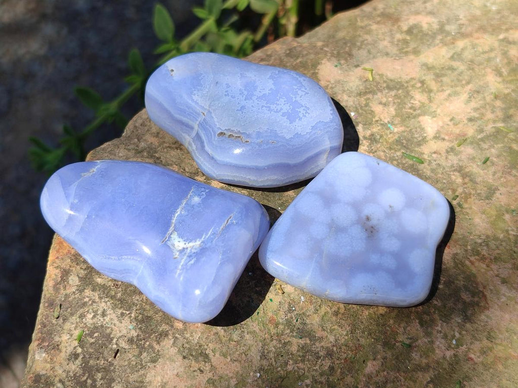 Polished Blue Lace Agate Free Forms x 20 From Nsanje, Malawi - Toprock Gemstones and Minerals 