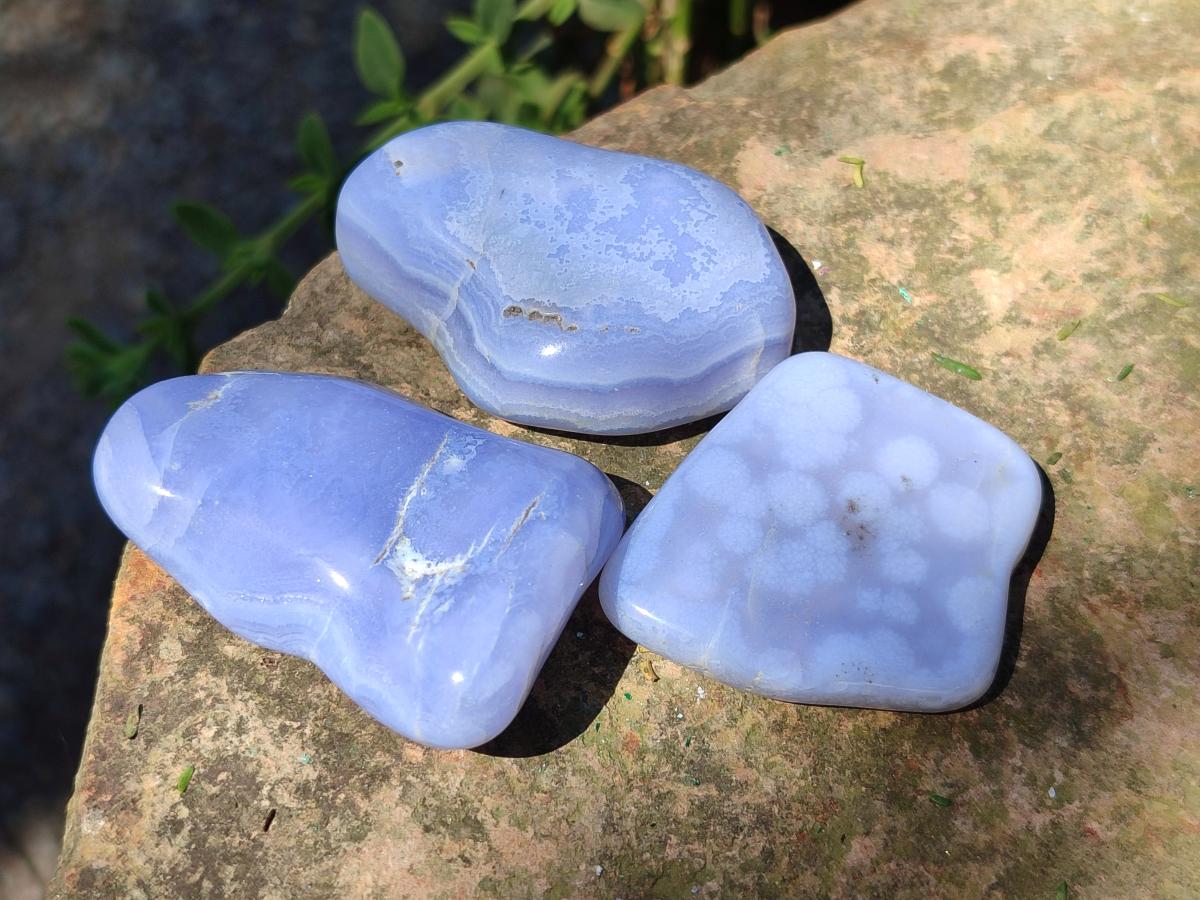 Polished Blue Lace Agate Free Forms x 20 From Nsanje, Malawi - Toprock Gemstones and Minerals 