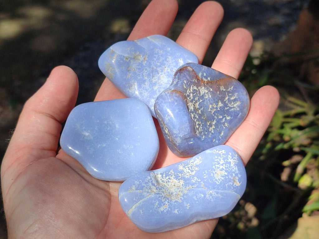 Polished Blue Lace Agate Free Forms x 20 From Nsanje, Malawi - Toprock Gemstones and Minerals 