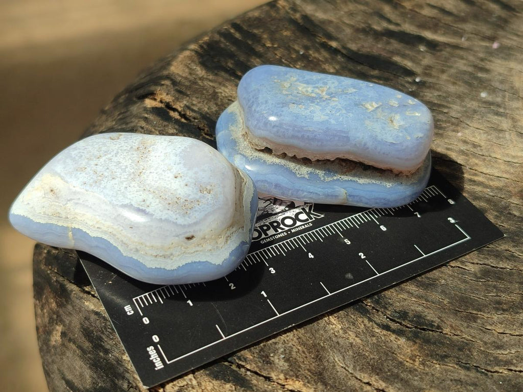 Polished Blue Lace Agate Free Forms x 20 From Nsanje, Malawi - Toprock Gemstones and Minerals 