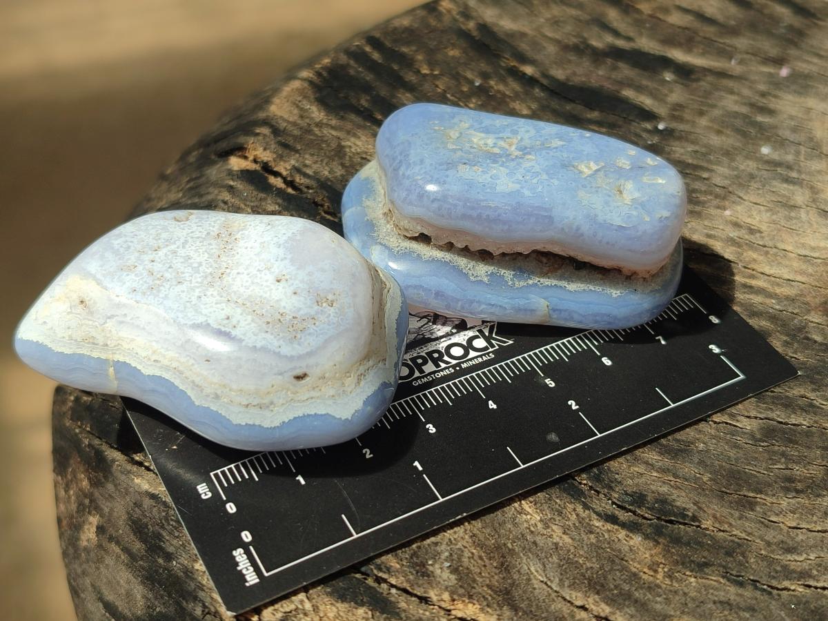 Polished Blue Lace Agate Free Forms x 20 From Nsanje, Malawi - Toprock Gemstones and Minerals 