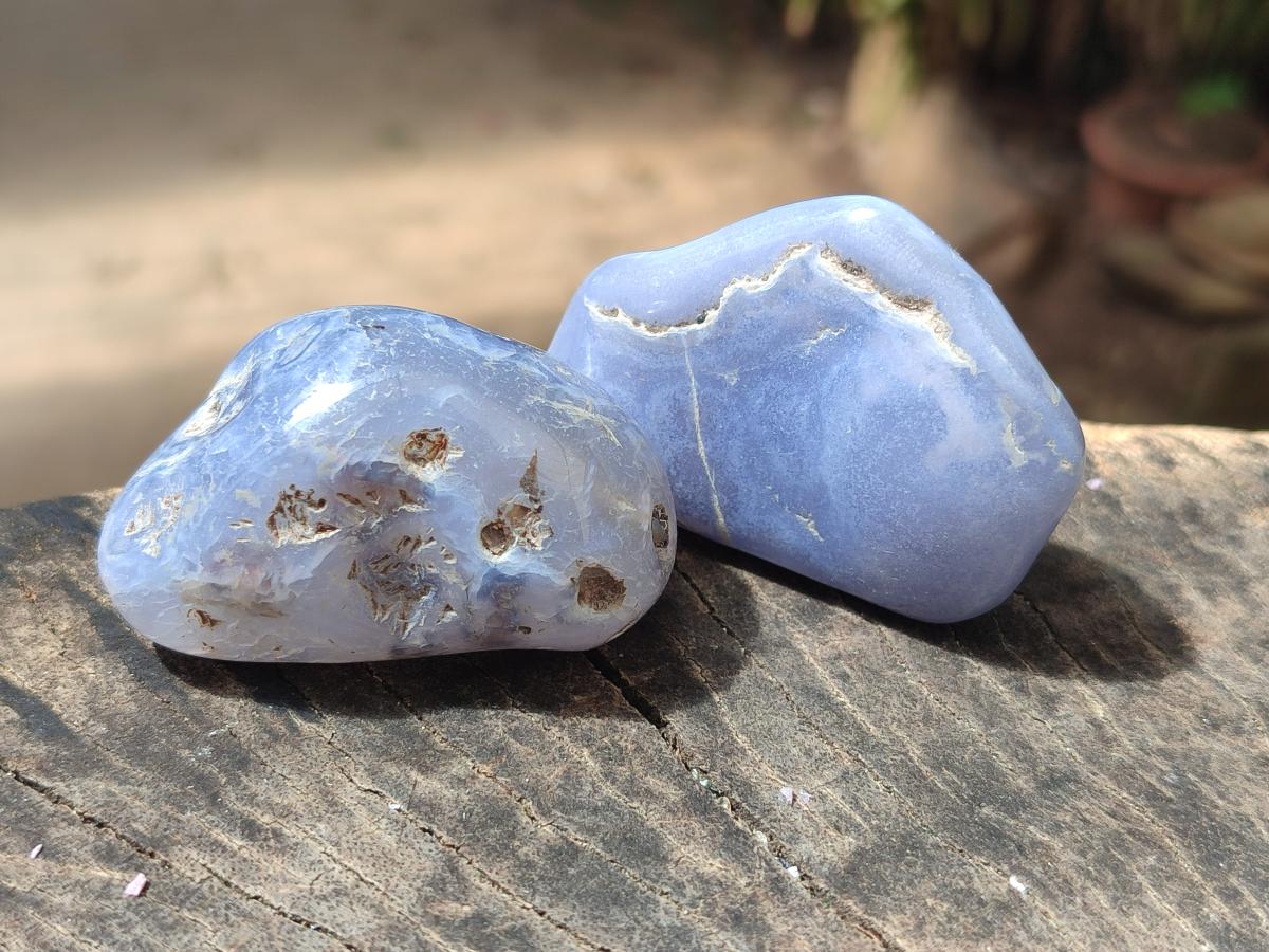 Polished Blue Lace Agate Free Forms x 20 From Nsanje, Malawi - Toprock Gemstones and Minerals 