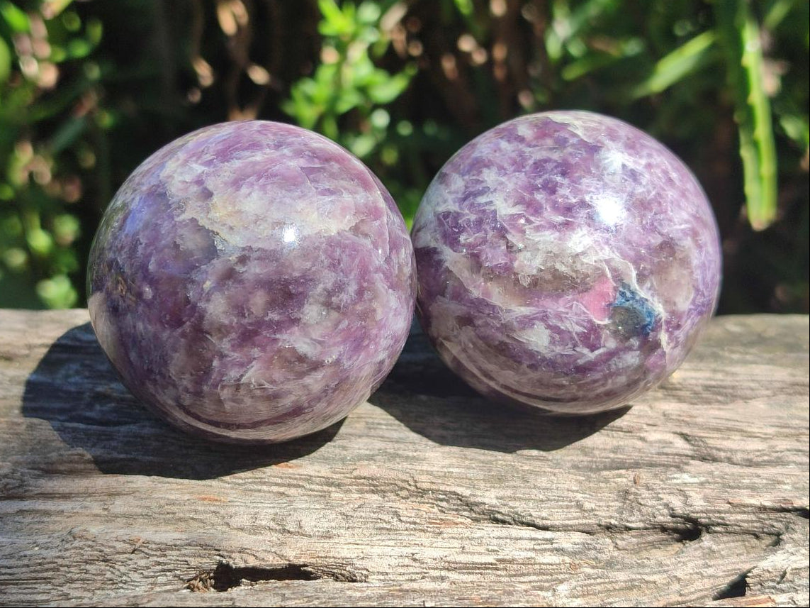 Polished Lepidolite Spheres x 6 From Ambatondrazaka, Madagascar - Toprock Gemstones and Minerals 