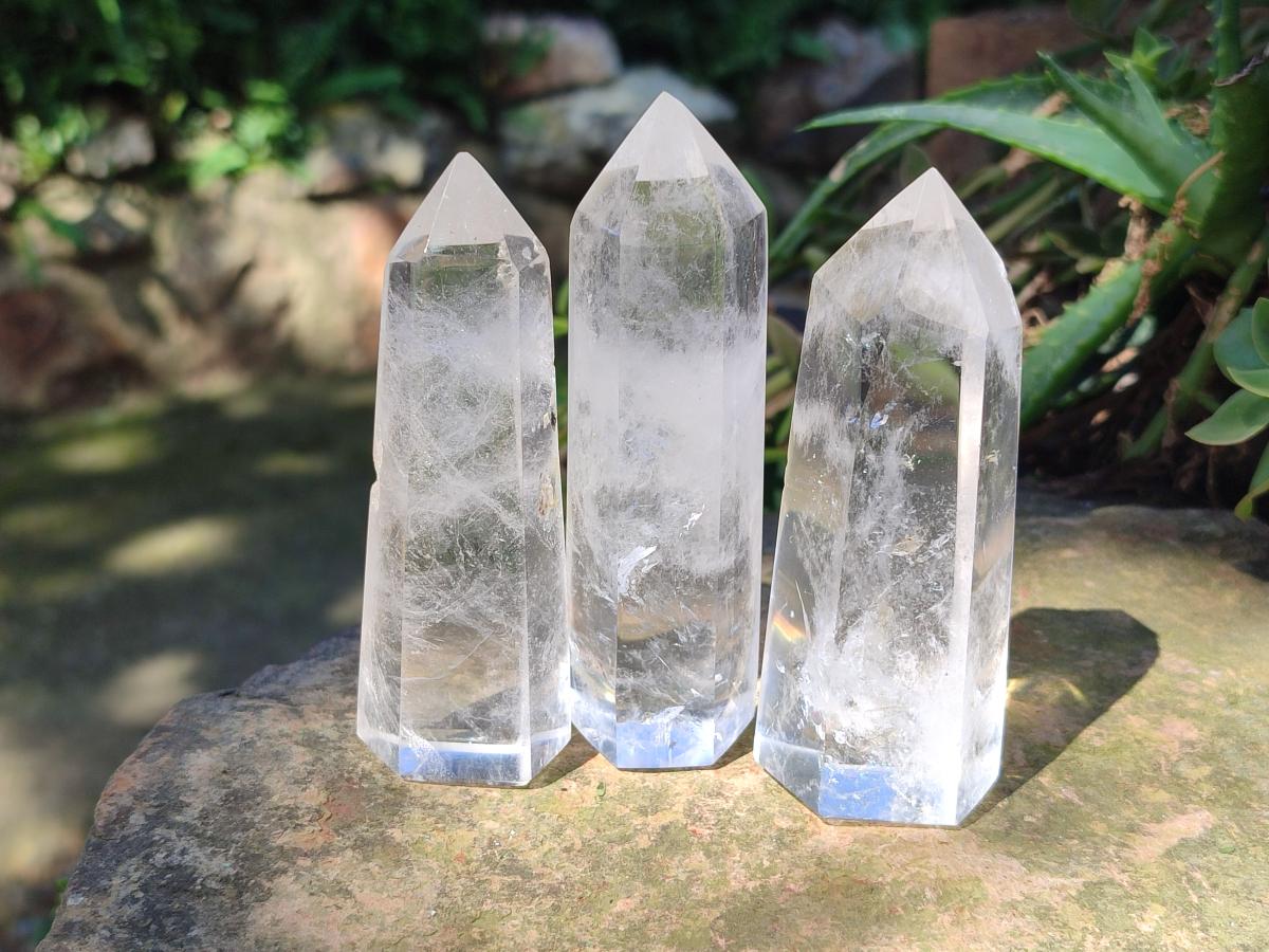 Polished Clear Quartz Display Crystals x 6 From Madagascar - Toprock Gemstones and Minerals 