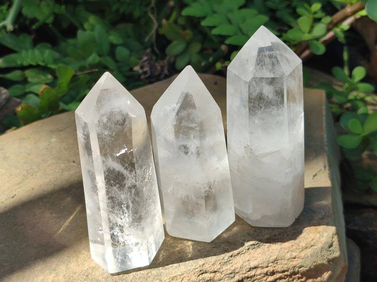 Polished Clear Quartz Display Crystals x 6 From Madagascar - Toprock Gemstones and Minerals 