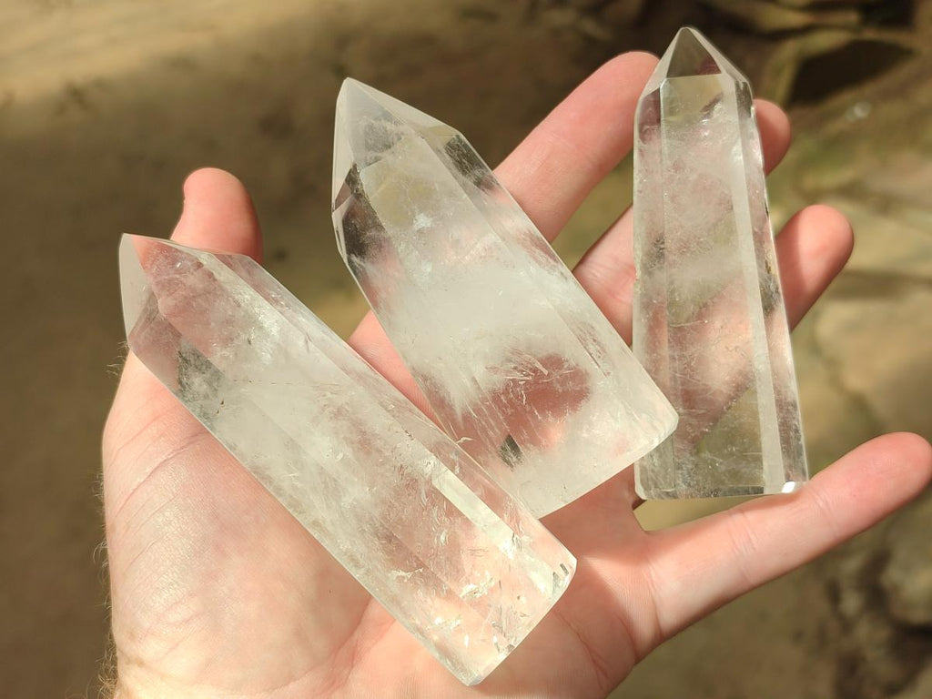 Polished Clear Quartz Display Crystals x 6 From Madagascar - Toprock Gemstones and Minerals 