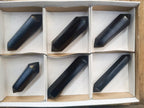 Polished Double Terminated Black Basalt Crystals x 6 From Madagascar - Toprock Gemstones and Minerals 