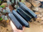 Polished Double Terminated Black Basalt Crystals x 6 From Madagascar - Toprock Gemstones and Minerals 