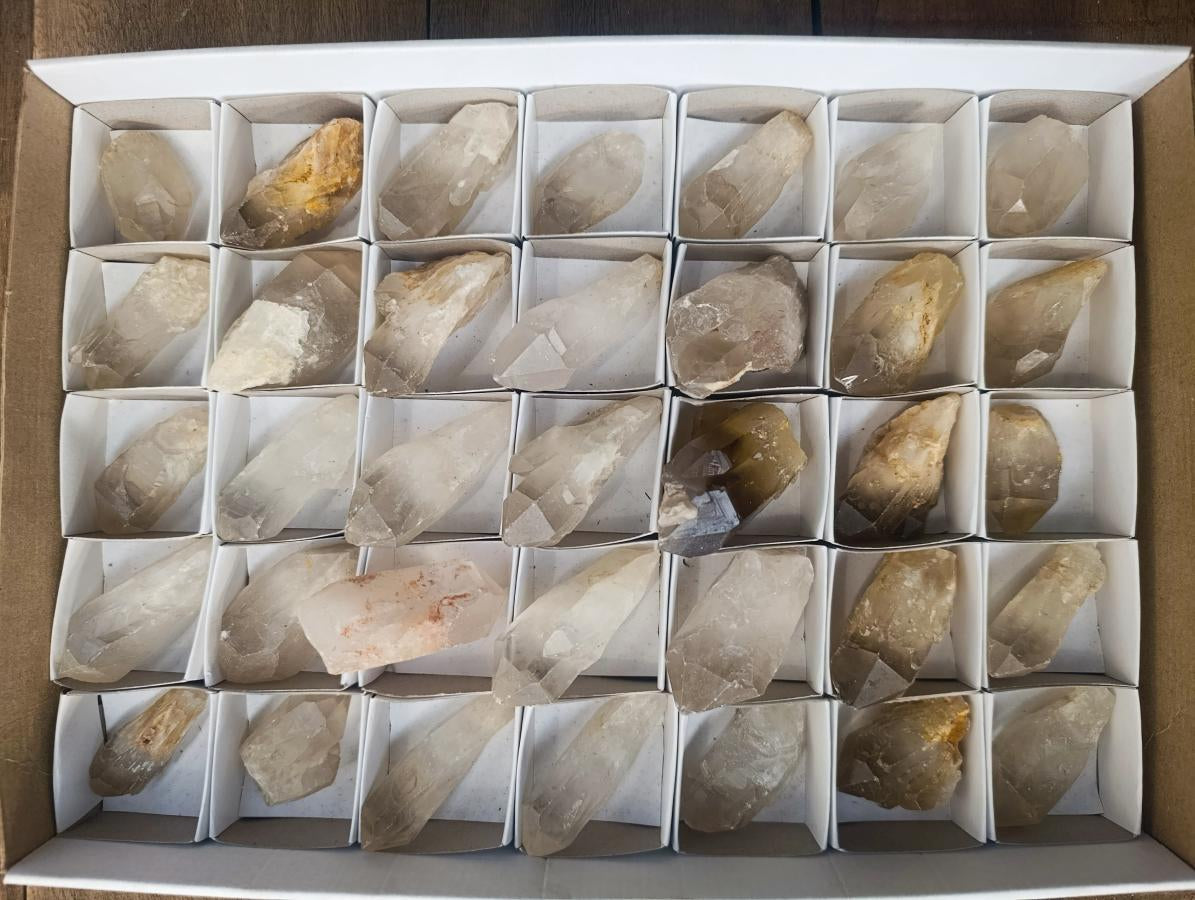 Natural Smokey Candle Quartz Crystals x 35 From Zimbabwe - Toprock Gemstones and Minerals 