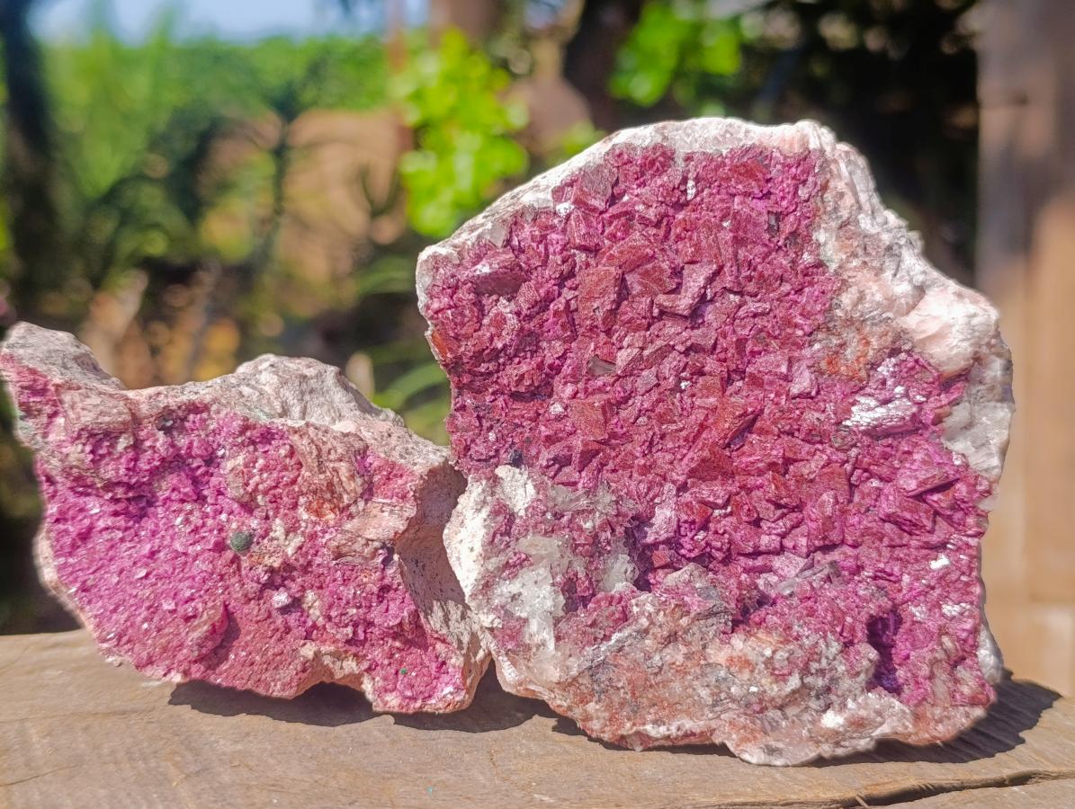 Natural Dark Pink Salrose Cobaltoan Dolomite Specimens x 2 From Kakanda, Congo - Toprock Gemstones and Minerals 