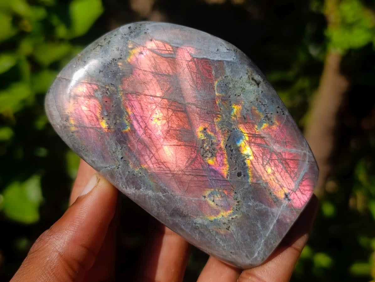 Polished Rare Purple Sunset Flash Labradorite Standing Free Forms x 4 From Madagascar - Toprock Gemstones and Minerals 
