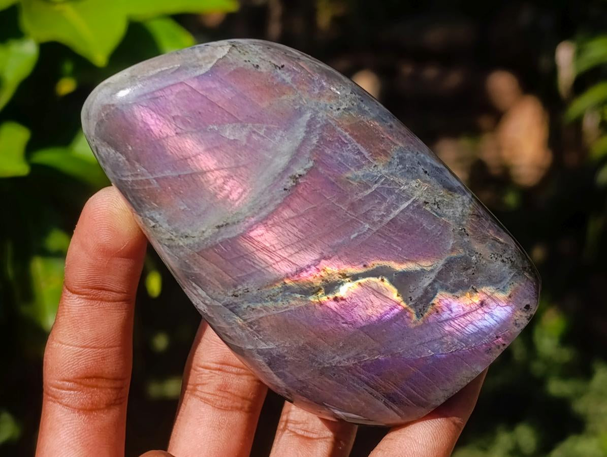 Polished Rare Purple Sunset Flash Labradorite Standing Free Forms x 4 From Madagascar - Toprock Gemstones and Minerals 