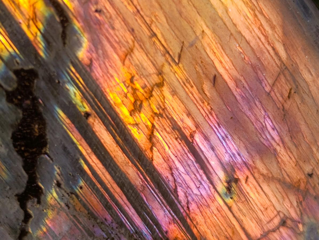 Polished Rare Purple Sunset Flash Labradorite Standing Free Forms x 4 From Madagascar - Toprock Gemstones and Minerals 