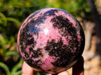 Polished Rhodonite Gemstone Spheres x 3 From Ambindavato, Madagascar - Toprock Gemstones and Minerals 