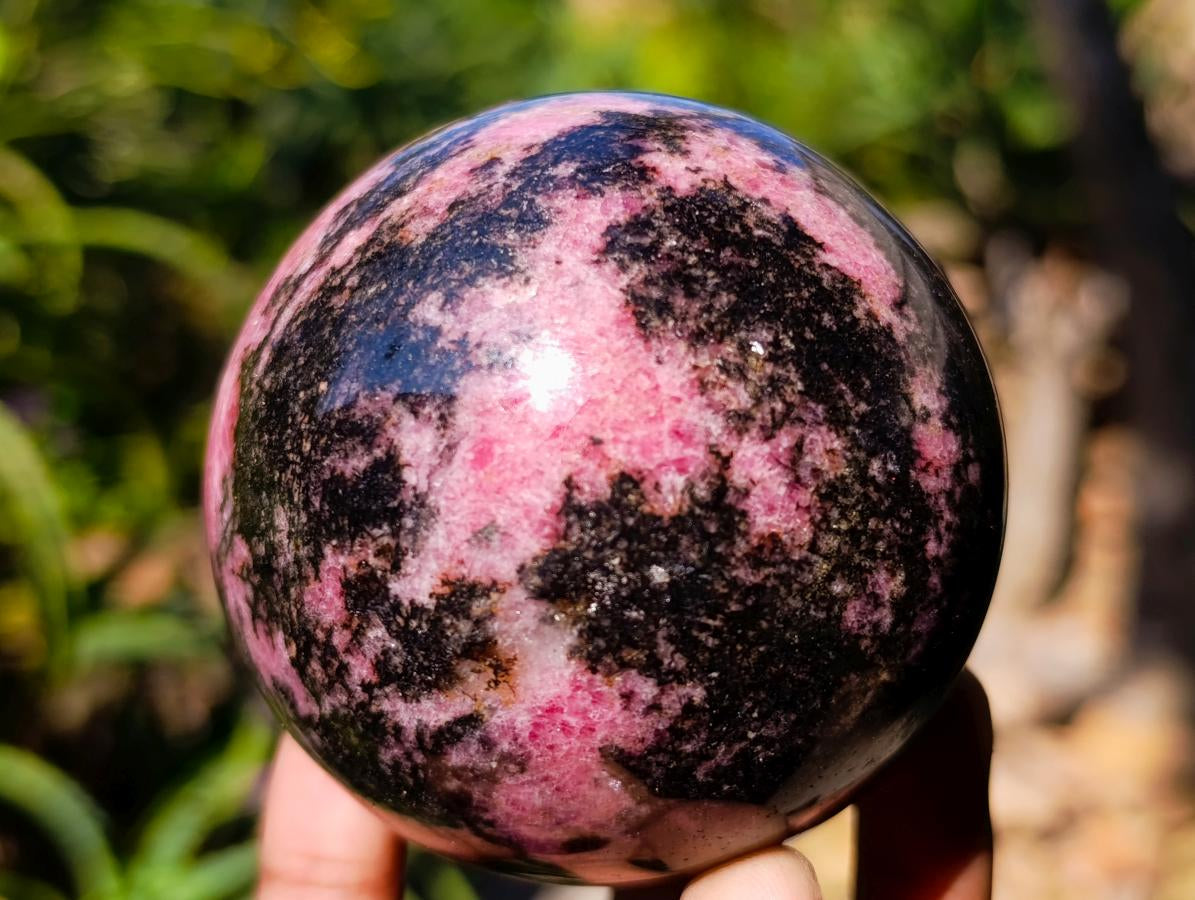 Polished Rhodonite Gemstone Spheres x 3 From Ambindavato, Madagascar - Toprock Gemstones and Minerals 