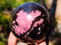 Polished Rhodonite Gemstone Spheres x 3 From Ambindavato, Madagascar - Toprock Gemstones and Minerals 