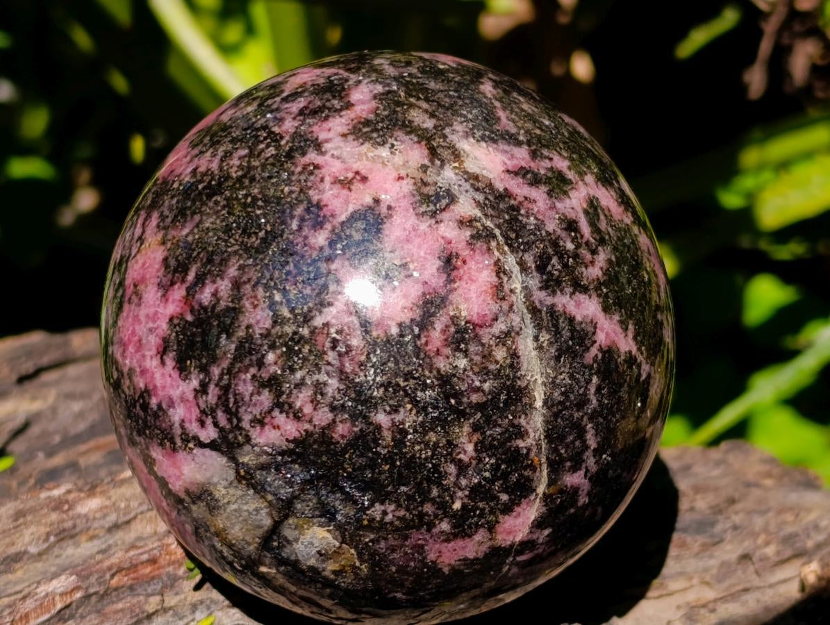 Polished Rhodonite Gemstone Spheres x 3 From Ambindavato, Madagascar - Toprock Gemstones and Minerals 