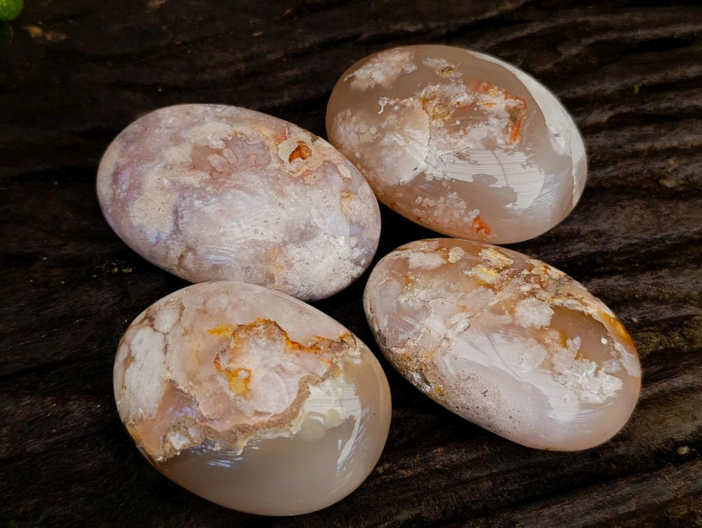 Polished Flower Agate Palm Stones x 12 From Antsahalova, Madagascar - Toprock Gemstones and Minerals 
